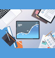 analysis financial graph finance business chart vector image
