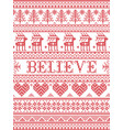 believe christmas pattern scandinavian vector image
