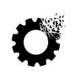 black gear icon with bursting effect design vector image