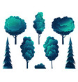 deciduous and coniferous trees isolated on white vector image