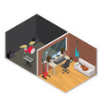 interior recording studio isometric view vector image