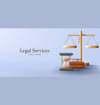 realistic justice golden 3d scales with glass sand vector image