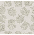 seamless pattern with decorative owl vector image vector image