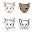 set mouses portraits vector image