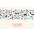 vintage christmas reindeer seamless pattern vector image vector image