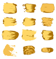 brush stroke gold paint abstract white background vector image
