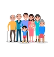 cartoon happy family big lovely portrait vector image