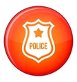 police badge icon flat style vector image