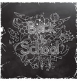 back to school scribbles on a black chalkboard vector image