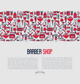 barber shop concept with thin line icons vector image vector image