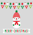 christmas card with a cute cartoon snowman vector image vector image