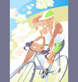cyclist girl vector image vector image
