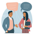 people chatting with speech bubbles vector image vector image