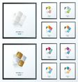 cube 3d abstract design 10 color style vector image vector image