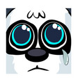 cute panda bear sad close up with big eyes vector image vector image