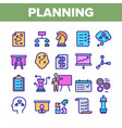 planning color elements icons set vector image