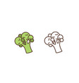 raw broccoli linear icon fresh organic vector image vector image