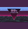 80s party text flyer template retro banner vector image