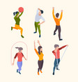 home fitness characters people sport gym vector image vector image