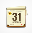 paper october calender in halloween party vector image vector image