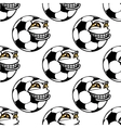 seamless pattern of a happy soccer ball vector image vector image