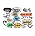 sketch dialogs cloud drawing think and talk vector image vector image