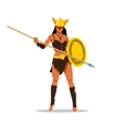 amazon girl with a spear cartoon vector image
