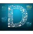 application icons alphabet letters d vector image