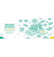 online shopping concept w th smartphone and gift vector image
