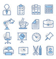 office line icons on white background vector image