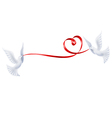 pigeons with a ribbon in the form of heart vector image