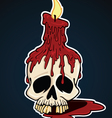 skull with candle vector image vector image
