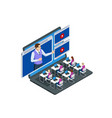 isometric concept of distance school learning e vector image vector image