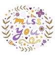 miss you card vector image vector image