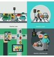traffic concept set vector image vector image