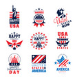 united states of america logo templates set happy vector image