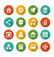 flat icons set and long shadow effect vector image
