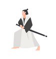samurai warrior isolated on white background vector image vector image