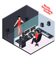 vocal recording isometric composition vector image