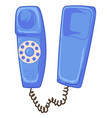 telephone 70s wired phone with rotary system vector image vector image