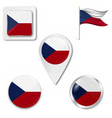 czech republic flag icons theme vector image vector image