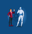 machine learning robot vector image vector image
