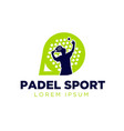 padel sport logo designs simple modern vector image