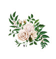 realistic watercolor rose bouquet leaves vector image vector image