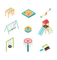 isometric 3d outdoor kids playground vector image