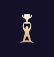 success icon with man and trophy vector image