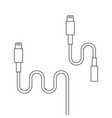thin line lightning connector with adapter vector image