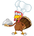 turkey mascot chef vector image