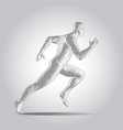 3d polygonal human body sprinter running figure vector image vector image
