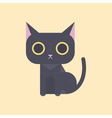 cute black cat in flat style vector image